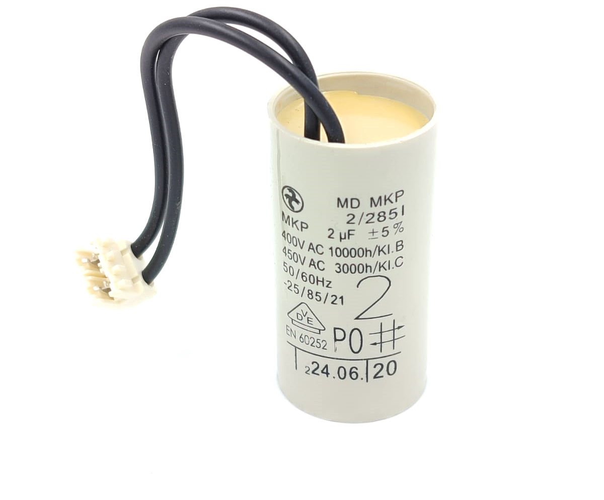 Конденсатор 2 мкФ с разъёмом для насосов Wilo INTKSL / OTSL котлов Ariston, Baxi, Viessmann
